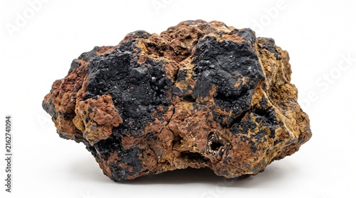 A realistic collection of manganese materials featuring raw manganese ore, pyrolusite, manganese oxide rock, crushed fragments, concentrate, metal pellets, granules, refined manganese pieces, and allo