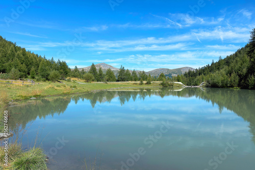 mountain lake in the mountains in sestriere italy