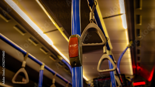 Fotografía Stop button inside an Australian public bus