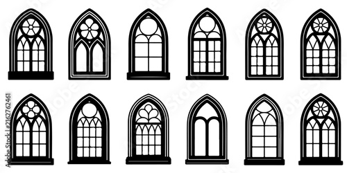 Ornamental Gothic Church Window Symbol Collection
Decorative Stained Glass Arch Window Icon Set
Medieval Cathedral Window Design Collection