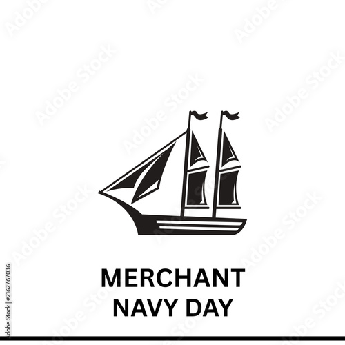 Cuadro en lienzo Merchant Navy Day holidays poster banner.