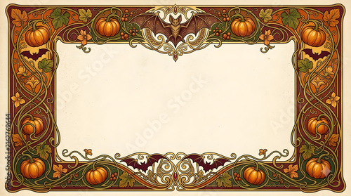 Halloween Decorative Border Collection with Spooky Autumn Frame and Copy Space. Halloween Border. Halloween Background