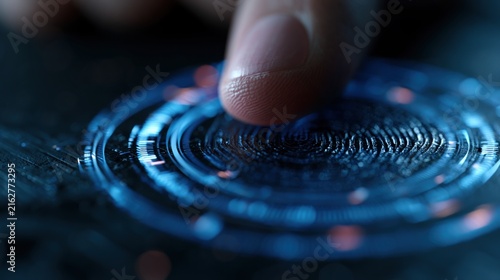 Close-Up Macro Image of Biometric Monitor with Glowing Pattern