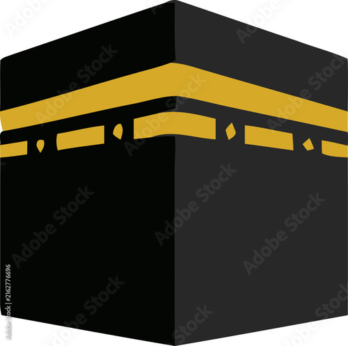 Bild auf Leinwand Isometric Kaaba Mecca vector icon for Hajj, Umrah, and Islamic pilgrimage
