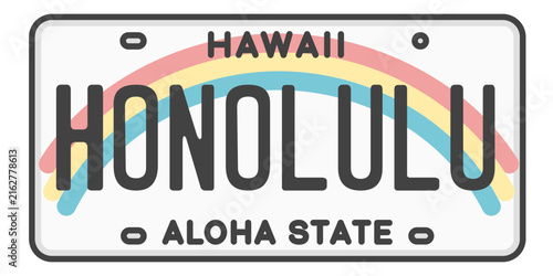 ハワイ州のナンバープレート「HONOLULU」