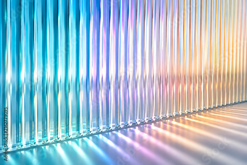 Vibrant Abstract Glass Panels With Colorful Light Reflections and Modern Gradient Background