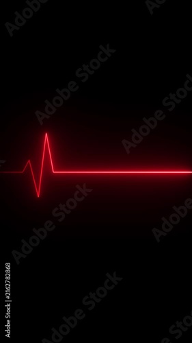 Neon green heartbeat and pulse rate sign animation on black background. heartbeat line neon light heart rate display screen medical research.4k video
