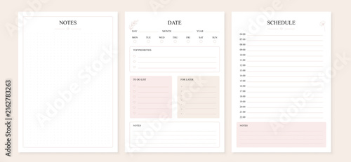 Daily planner template a4. To Do List Planner Page. Priorities and goals layout, notes and oth. Printable Daily Organizer.