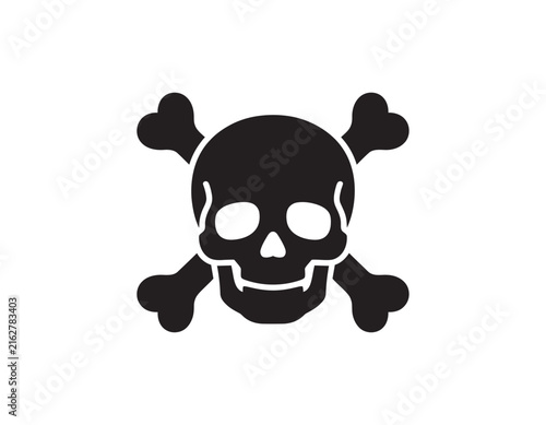 Black skull and crossbones icon