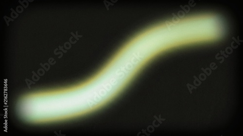 Abstract Neon Light Trail Curved S-Shape Glowing On Black Background For Creative Design