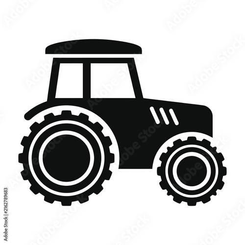 Tractor silhouette icon black and white agricultural vehicle