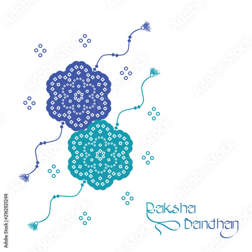 Most Beautiful Floral Bandhani Raksha Bandhan Greeting Vector