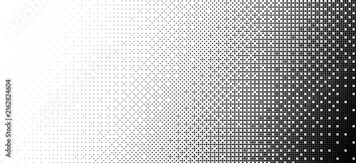 Bild auf Leinwand Abstract black square pixel halftone gradient background