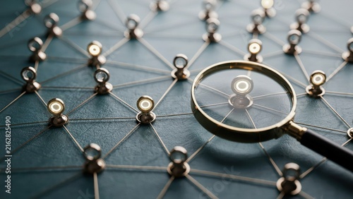 Magnifying glass focusing on a network node