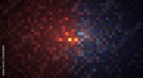 A mesmerizing abstract digital mosaic composed of large, uniform square pixels in diverse, vibrant colors, suggesting data corruption or graphic distortion ,pixel ,computation ,background