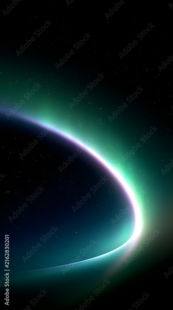 Obraz premium Aurora Borealis Glowing Arc Horizon Overlay