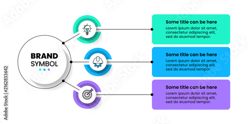 Infographic template. 3 banners with icons and text