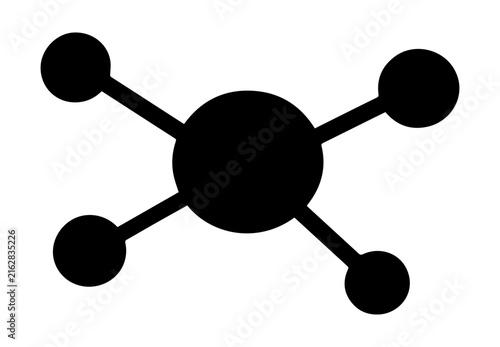 Chemical molecular bond icon isolated on white background