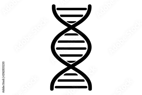DNA strand structure line icon isolated on white background