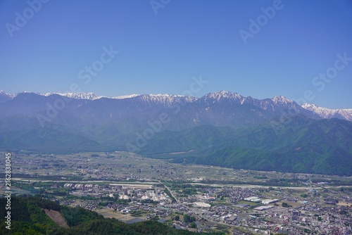 Konstfotografi 北アルプス　鷹狩山から望む残雪の北アルプス