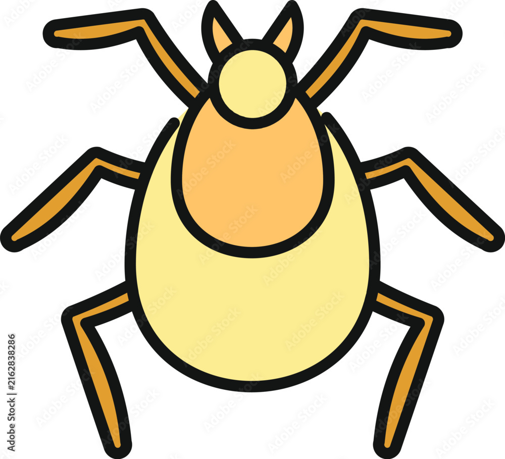 Naklejka premium Tick insect flat icon representing a dangerous parasite spreading disease