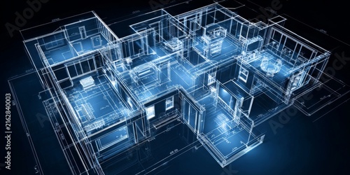 Architectural Blueprint Plan Showing Detailed Floor Layout of a Residential Building with Various Rooms and Entry Points for Design Analysis