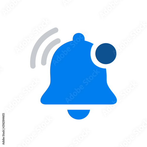 Ringing Bell Notification Icon with Red Dot Alert