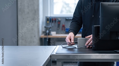 IT specialist restoring data from an offline backup