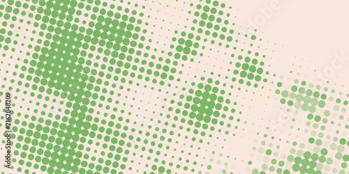 Green color halftone grain texture. Faded dotted gradient pattern background. Grunge pixel cartoon overlay backdrop. Anime or manga wavy noise cover. Eps 10