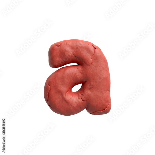 plasticine letter A - Lowercase 3d playdough font - Suitable for modelling, stop-Motion Animation or sculpting related subjects