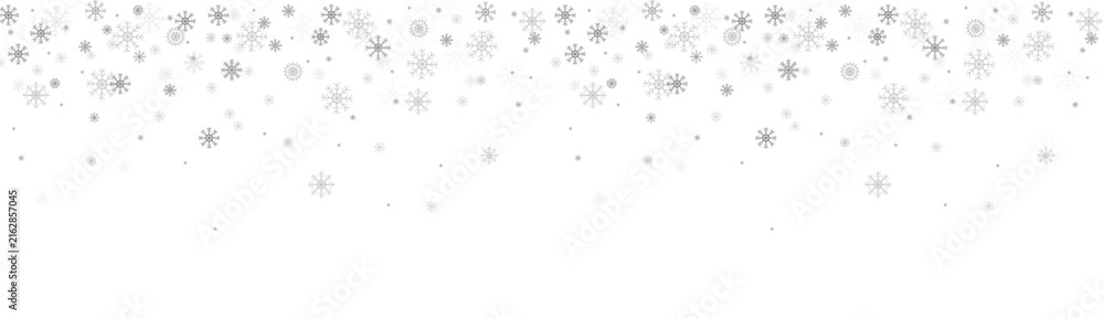 Fototapeta premium Christmas Background with Falling Snow and Glowing Snowflakes