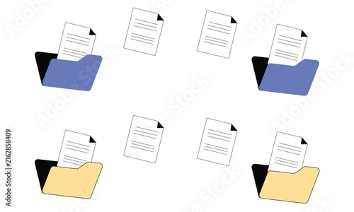 Visualizing Seamless Data Organization Folders and Documents Symbolizing Efficient File Management and Digital Archiving Workflow