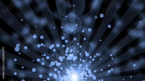 Abstract monochrome radial burst with bokeh background animation