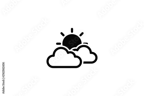 Sun and Clouds Weather Icon.