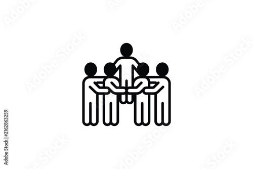 Teamwork and Leadership Icon Representing Collaboration and Unity.