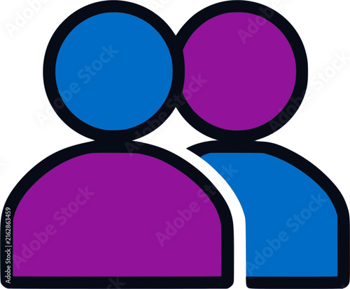 Users Group Icon Flat Vector for Community and Team UI
