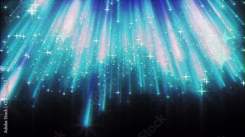 4k magical glowing blue rays with glittering stars. Transparent alpha channel overlay for festive or sci-fi video projects.
