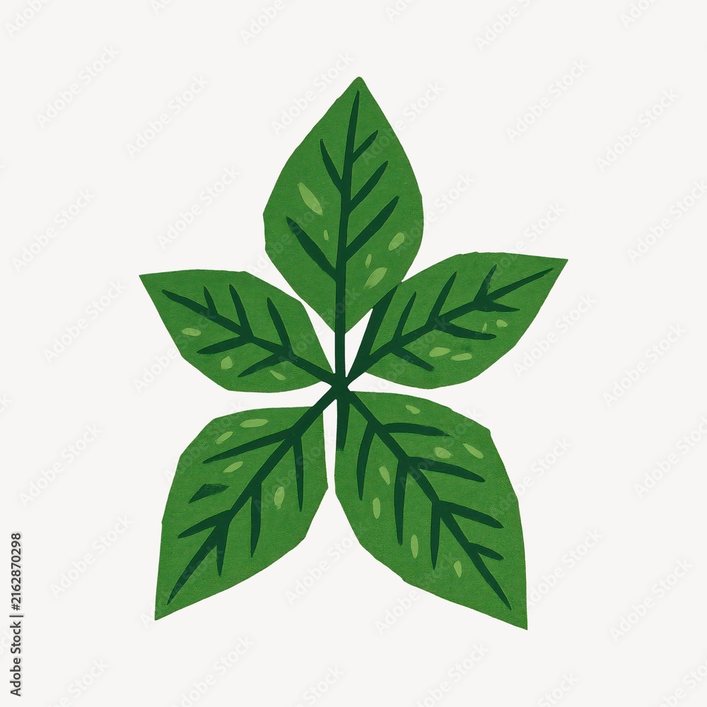 Fototapeta premium Vibrant green botanical illustration.