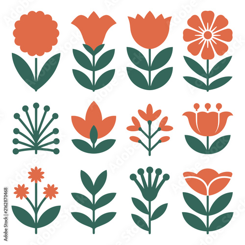 Seamless Floral Pattern with Vintage Flowers and Foliage, Botanical Leaf Ornament, Nature Inspired Decorative Textile Wallpaper Background Vector Illustration