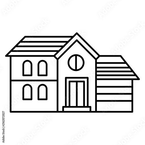 Suburban House Line Icon