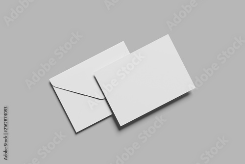blank envelope mockup 3d illustration