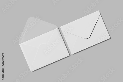 blank envelope mockup 3d illustration