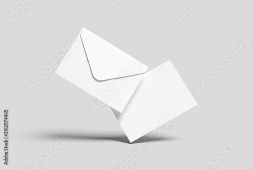 blank envelope mockup 3d illustration