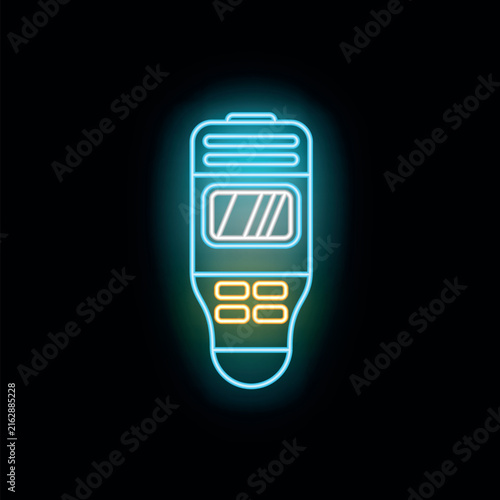 Foto Neon dictaphone glow recording audio sound technology
