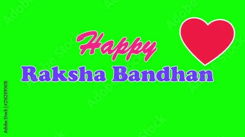 Happy Raksha Bandhan Hand Drawn 2D Typography Animation on Green Screen – Colorful Festival Text Overlay