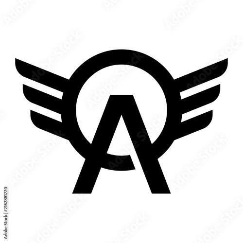 A letter and wings badge aviation logo