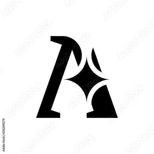 A letter and star logo