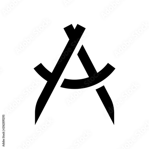 A letter and compass drawing logo