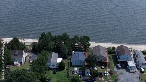 Obraz na płótnie Residential Coastal Living Along Delaware coastline at Bowers Beach with tidal m