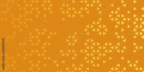 Yellow and orange triangle halftone pattern background with geometric abstract vector layout for modern web banner design.